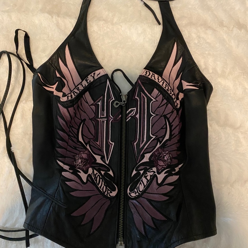 Sexy HD leather vest / corset -NWT